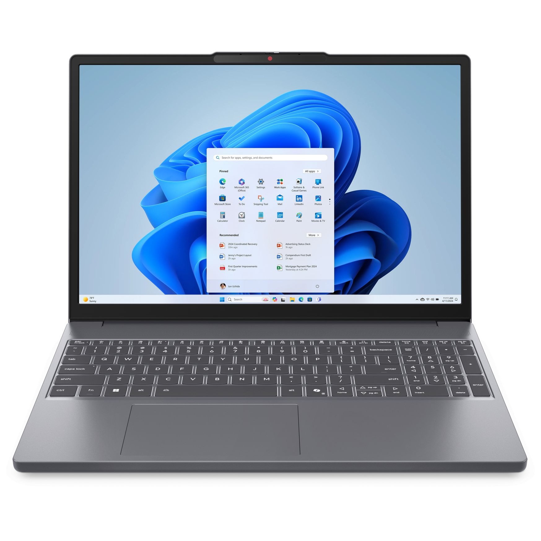 Laptop Lenovo IdeaPad Slim 3 15ARP10, 15.3" WUXGA (1920x1200) IPS 300nits, AMD Ryzen™ 7 170 8-core, 16GB DDR5, 512 GB SSD m2 PCIe, 1TB SSD m2 PCIe, AMD Radeon 680M Graphics, Windows 11 Home, Aluminium Case 1.63 kg Luna Grey