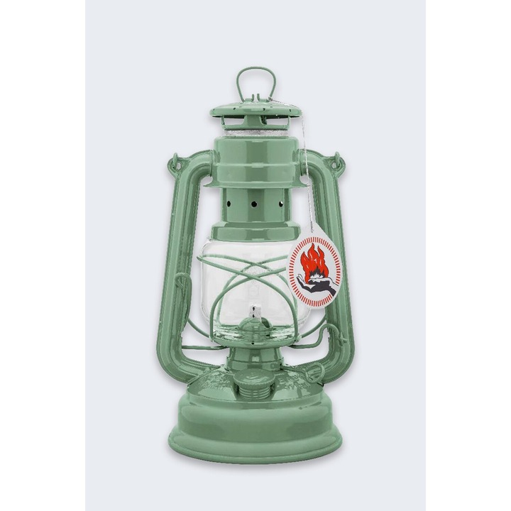 Feuerhand 276 olajlámpa, horganyzott acél, Schott Suprax üveg, 255x155mm, 340ml