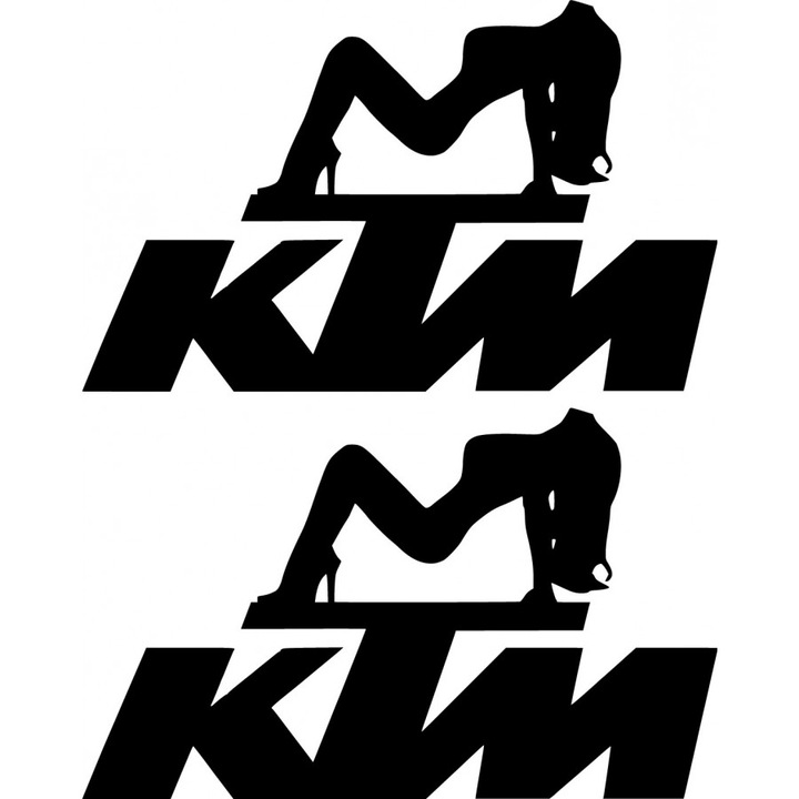Sticker x2, KTM Girl, Negru, 20cm