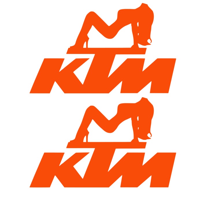 Sticker x2, KTM Girl, Portocaliu, 20cm