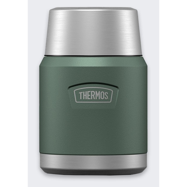 Termos Thermos Icon, 0,47L, inox, verde, cu lingură pliabilă, bază antiderapantă