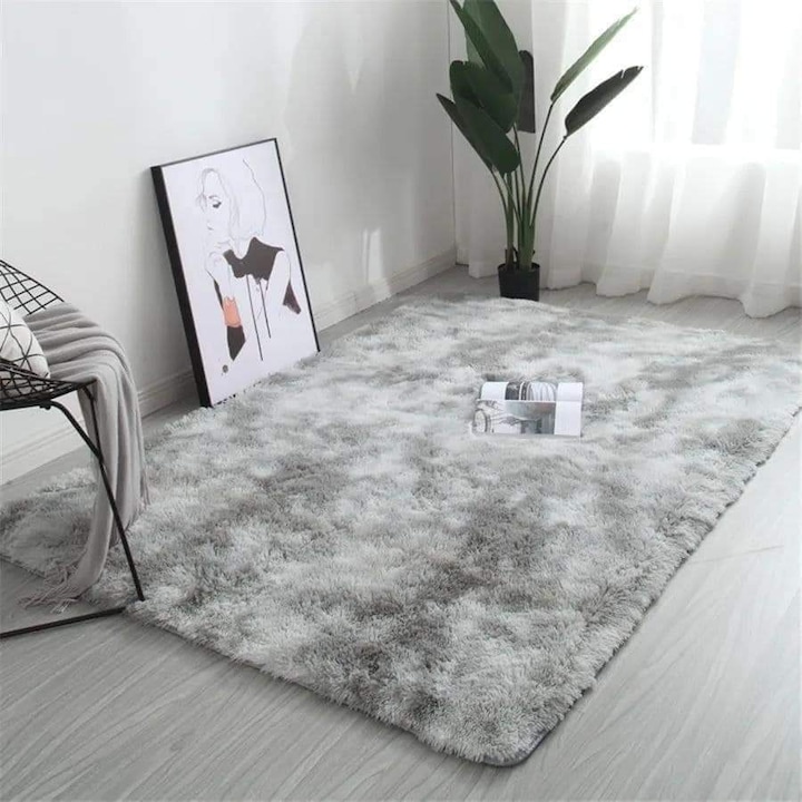 Covor Premium Super Pufos Fluffy, 150 x 200 cm, Gri Deschis