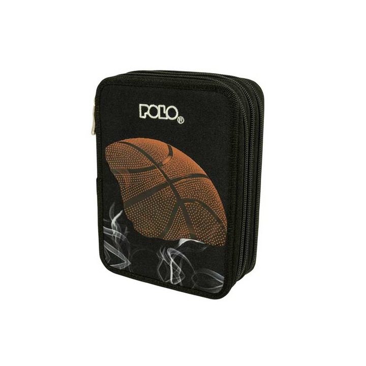 Penar cu 3 compartimente, 15x19x7 cm, Negru