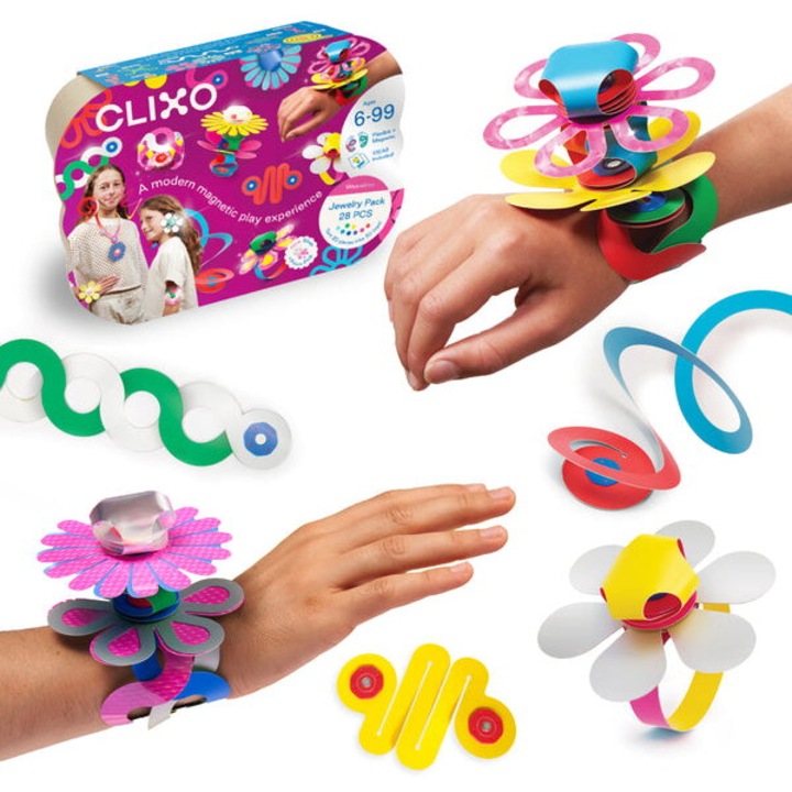 Магнитна игра за сглобяване - Цветни бижута (28 части) Clixo