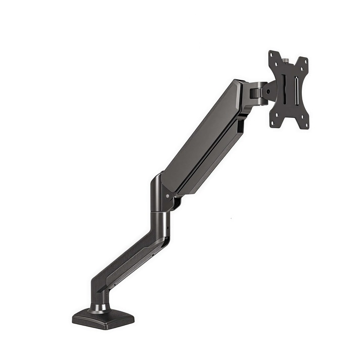 Brat monitor, aluminiu, simplu, rezistenta 10kg, 13-32 inch, rotativ, extensibil, negru