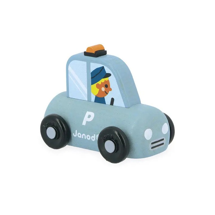 Masinuta Janod, lemn, albastru, 12m+