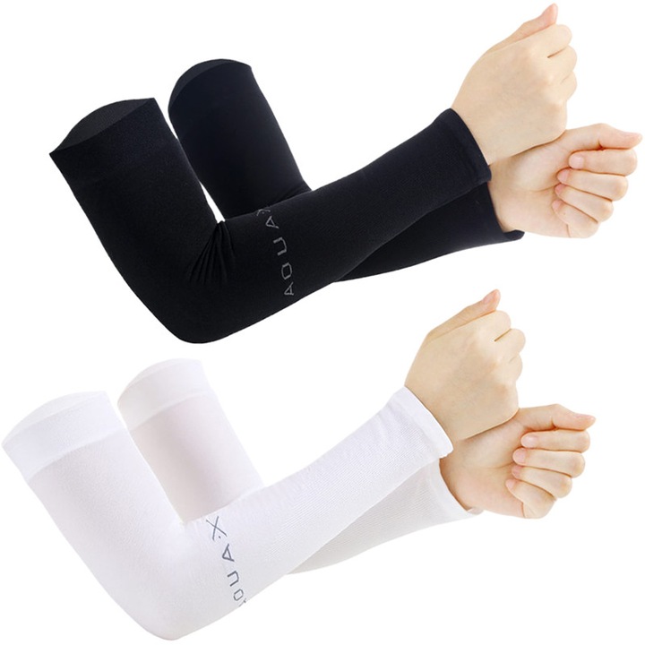 4 darabos sporthüvely készlet, Lecheng®, UV-védelemmel, lélegző, szuper rugalmas, univerzális méret, uniszex, fekete/fehér