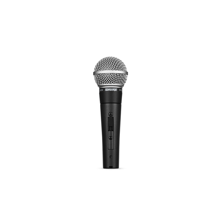 Shure SM58Se Кардиоиден динамичен вокален микрофон с Eius превключвател, вграден поп филтър, скоба за микрофон A25D, калъф за съхранение, 3-пинов XLR конектор (Sm58S)