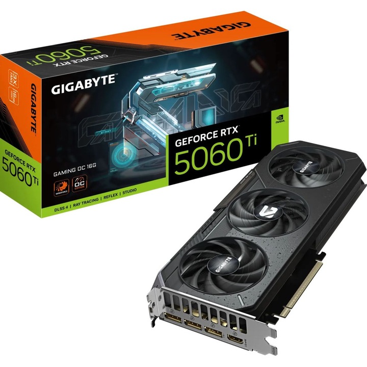 Gigabyte RTX5060 TI GAMING OC 16G nVidia, RTX 50 Series, PCIE, 16GB, GDDR7, 128bit, GPU:2647MHz, RAM:28000MHz, Aktív hűtés, 1xHDMI, 3xDisplayPort, gamer