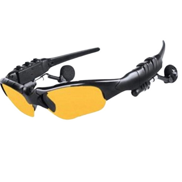 Ochelari de soare Smart, Bluetooth, Wireless, efectuare apeluri, ascultare muzica, lentile galbene