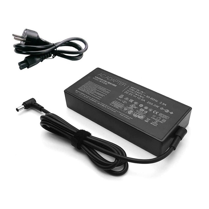 Incarcator pentru Asus 20V 10A 200W, mufa 4.5x3.0mm, N6506MJ, N6506MU, N6506MV, Q533MJ, Q543MJ, Q543MV, ADP-200JB H, ADP-200JB HD, A20-200P1A, 0A001-01120700, 0A001-01120800, dreptunghiular, Premium