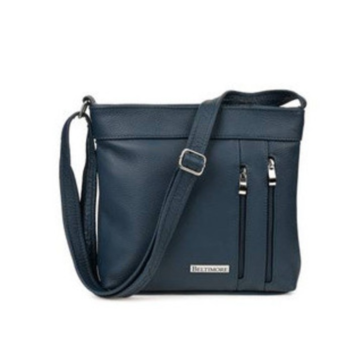 Valódi bőr táska, Beltimore, X95 modell, gránát, kicsi, 5 zsebbel