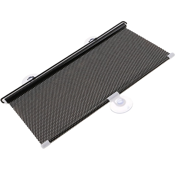 Parasolar Auto Retractabil GARDEON, Protectie UV, 58x125cm, Negru, 3 Ventuze Incluse