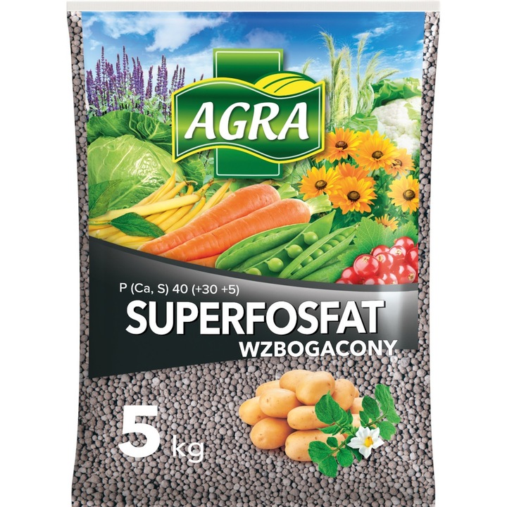 Îngrășământ universal, Agra, Superfosfat, 5KG, fosfor 19,8%, calciu 24%