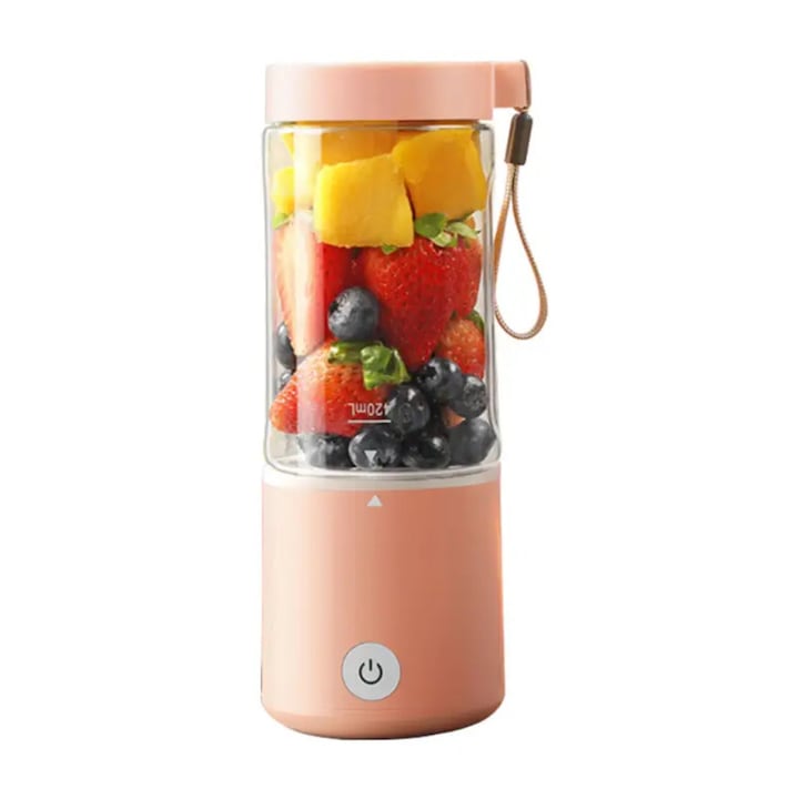 Blender Portabil EcoBlend Max by ONSG®, Puternic, 6 Lame Otel Inoxidabil, 500ml, USB Reincarcabil, Smoothie, Shake, Suc Natural, Detox, Fitness, Sport, Calatorii, Usor de Curatat, Alb