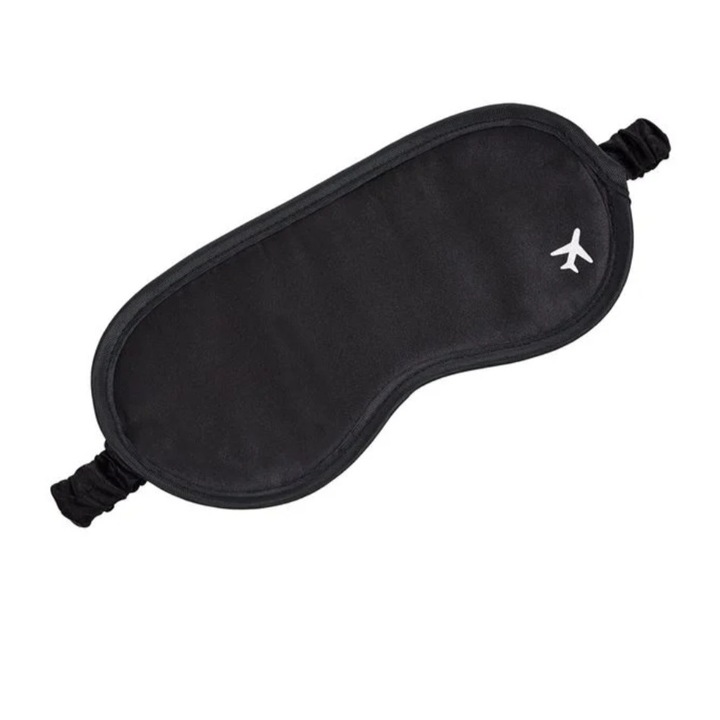 Masca somn, model avion, negru/argintiu, 20cm