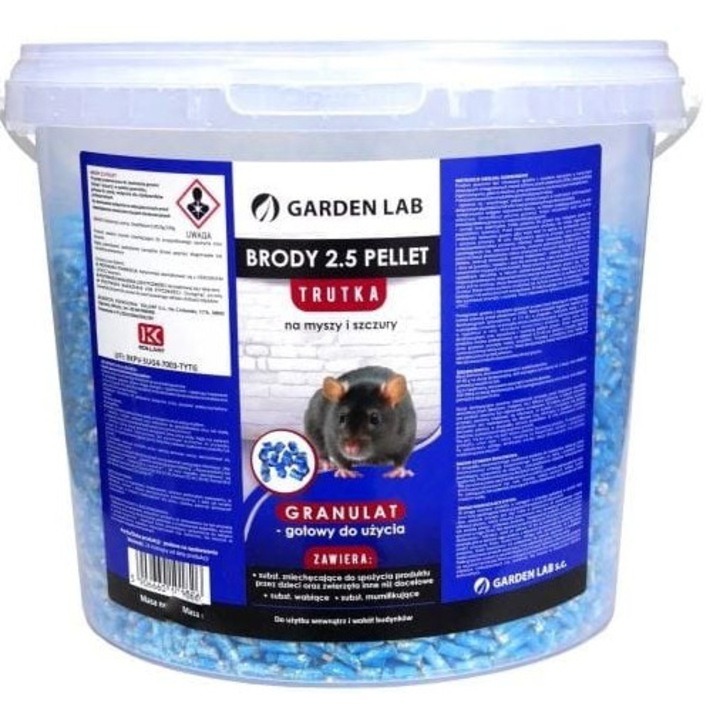 Гранули против мишки и плъхове GARDEN LAB Brody 2.5 Pellet 1kg PRO.