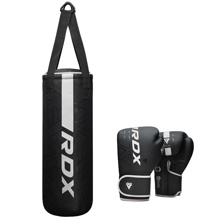 Комплект боксови чували RDX F6 2FT KARA за деца и ръкавици 6 OZ, черен, без принт
