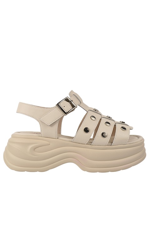 Sandale casual, dama, PASS COLLECTION, DL40002 alb, piele naturala, Alb