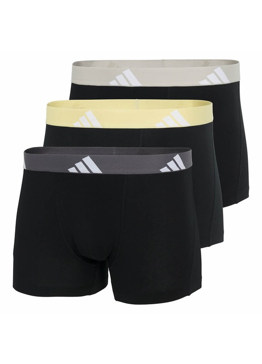 Set 3 perechi de boxeri, Adidas, bumbac, negru