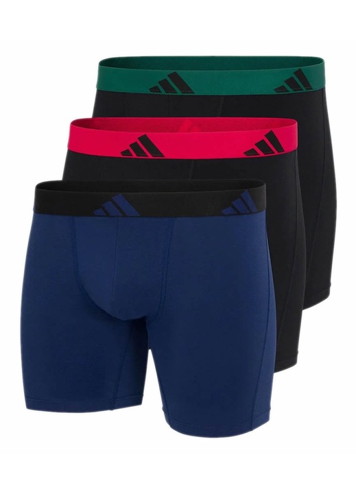 Set 3 perechi de Boxeri lungi, Adidas Active Flex, bumbac, multicolor