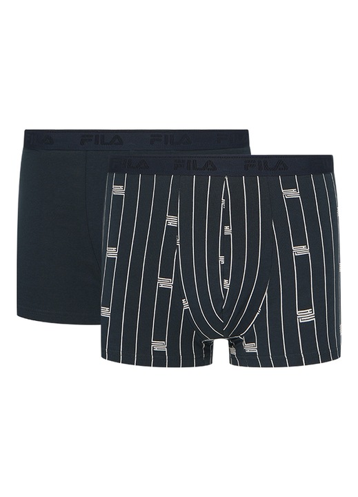 Set 2 perechi de boxeri pentru barbati, Fila, bumbac, bleumarin