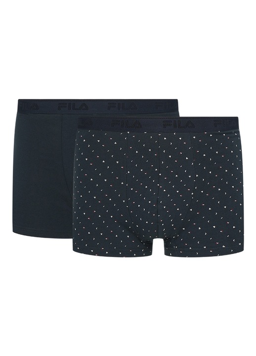 Set 2 perechi de boxeri, Fila, bumbac, bleumarin