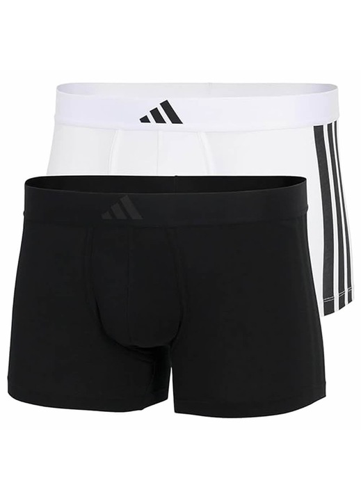 Set 2 perechi de boxeri pentru barbati, Adidas, bumbac, negru/alb