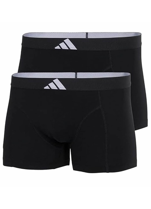 Set 2 perechi de boxeri barbati, Adidas, bumbac, negru