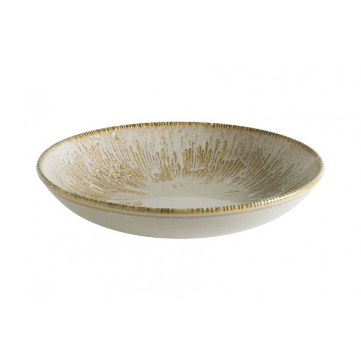 BONNA SNELL SAND Porcelán mélytányér, D23cm, 1000ml, bézs (S-SAN SNL BLM 23CK)