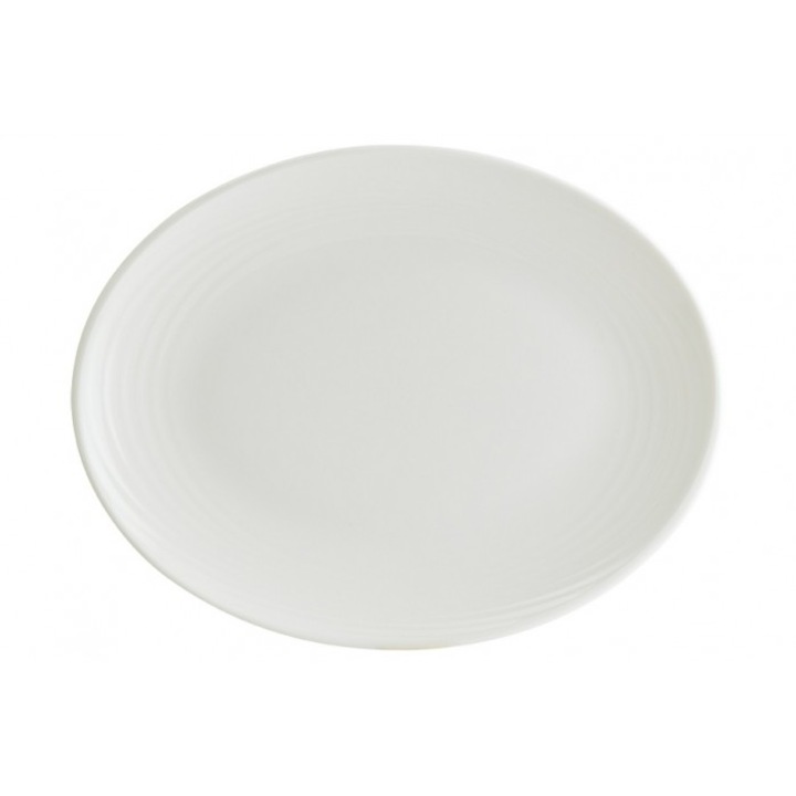 Farfurie intinsa ovala BONNA LOOP, 25x19cm, portelan, alba (LOP MOV 25OV)