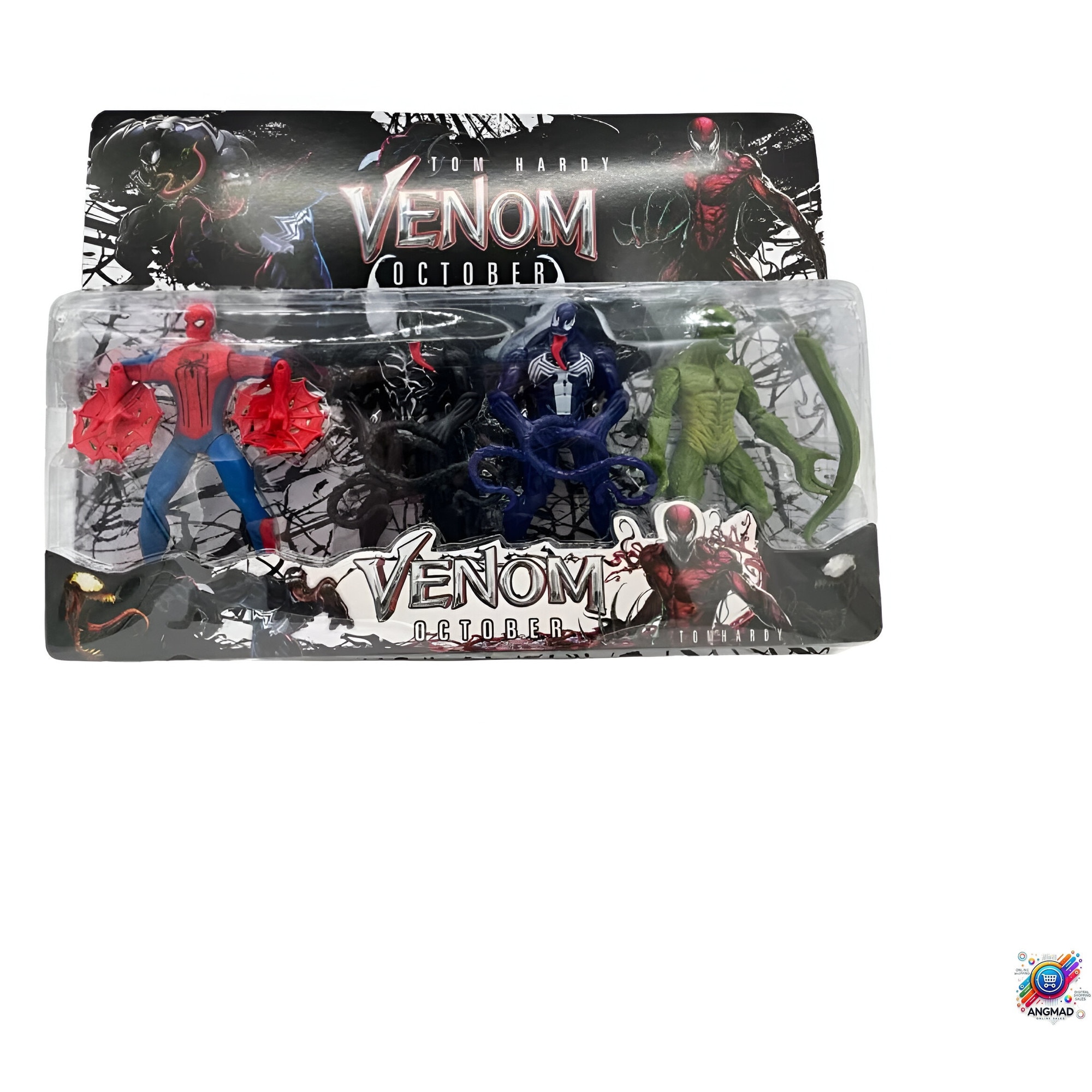 Set ANGMAD, 4 Figurine Venom vs Spiderman, articulate, led, 16cm