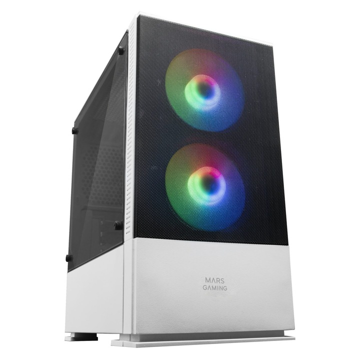 Asztali PC Gaming rendszer, GRT RGB MESH Intel Core i5-14400F processzorral (akár 4,7 GHz), 16 GB DDR5, 1 TB SSD M.2, GeForce RTX 5050 8 GB GDDR6 grafikus kártyával, fehér