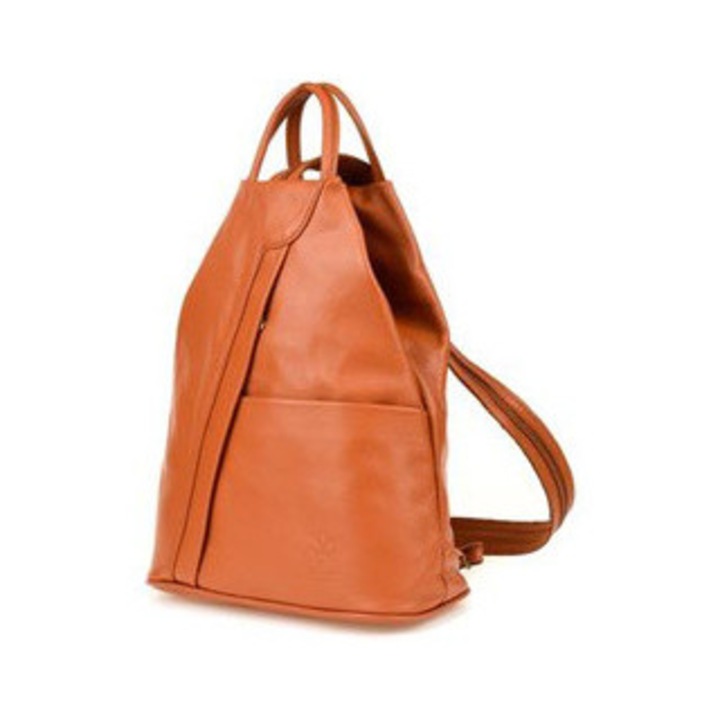 Rucsac fashion dama, Beltimore, piele naturala, 5 buzunare, maro, 30x24x12cm