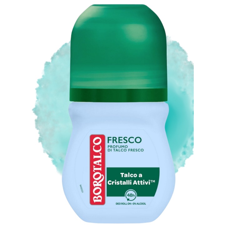 Antiperspirant Borotalco Fresco, 50 ml, protectie indelungata, parfum pudrat, formula delicata