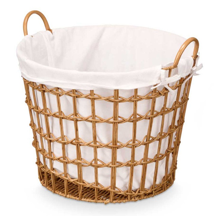 Fonott szennyestartó kosár fogantyúkkal, 44 x 43 x 50 cm