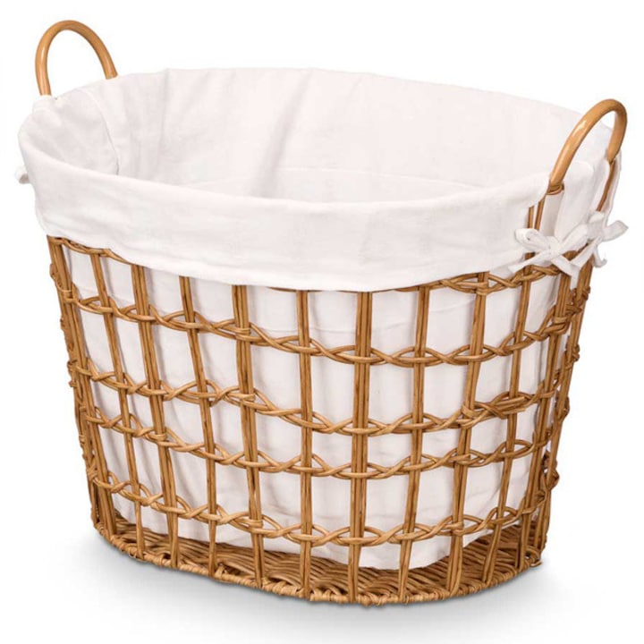 Fonott szennyestartó kosár fogantyúkkal, 42,5 x 55,6 x 40 cm - natúr