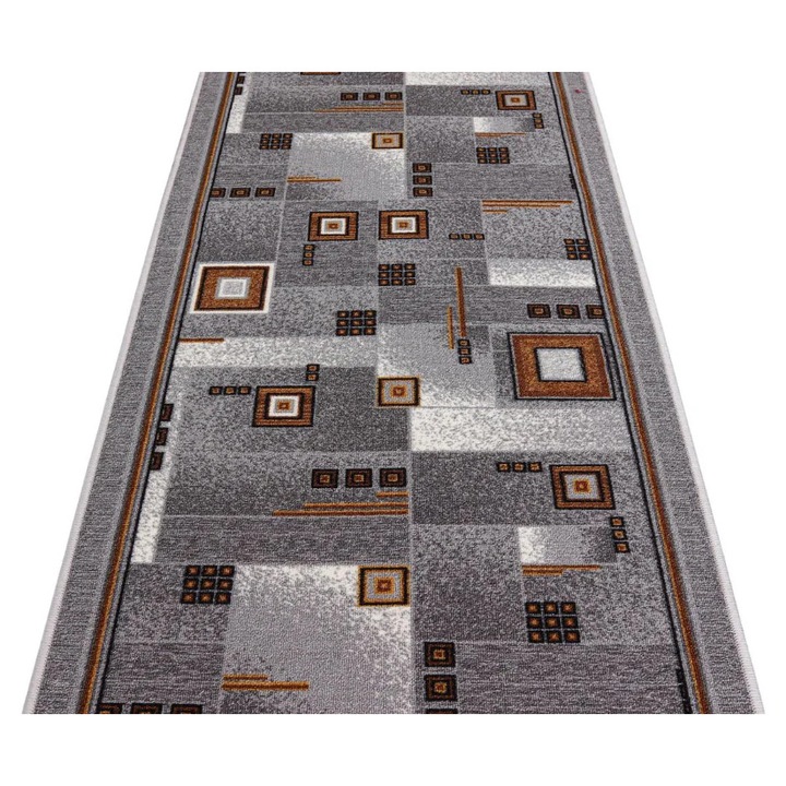 Traversa Festonata, Print Dekart, Suport Pasla, 80x700, Gri