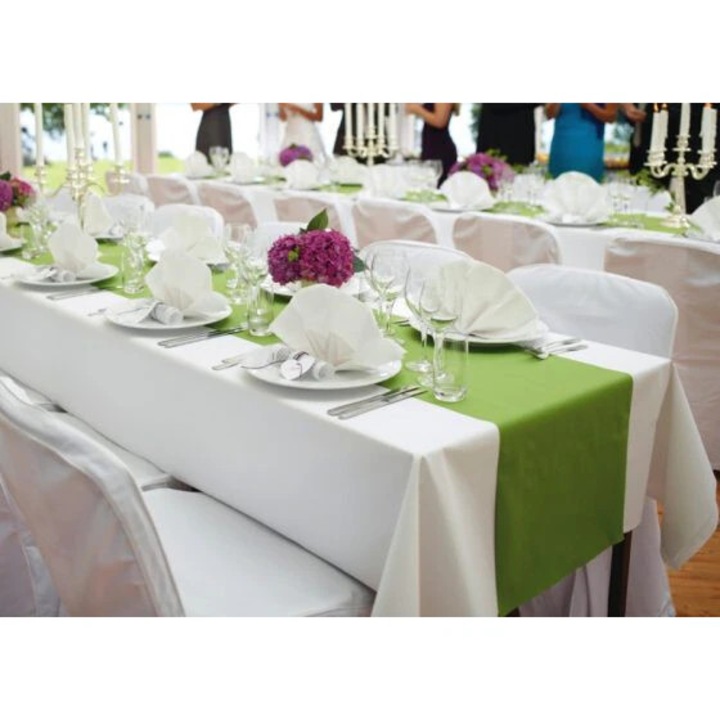 Napron uni pentru masa Kotonia Home - 45x180 cm, creton, 100% bumbac, verde