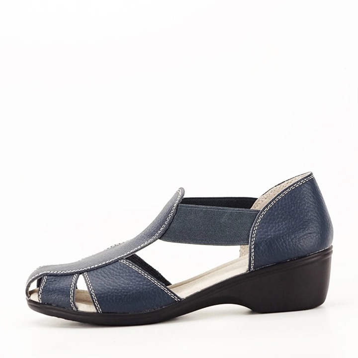 Тъмносини сандали от естествена кожа Calypso 127 5821, Тъмносин