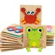 Puzzle 3D Montessori Happy Peg Family, Ratusca Vesela, Jucarie Educationala pentru Copii 2-6 Ani