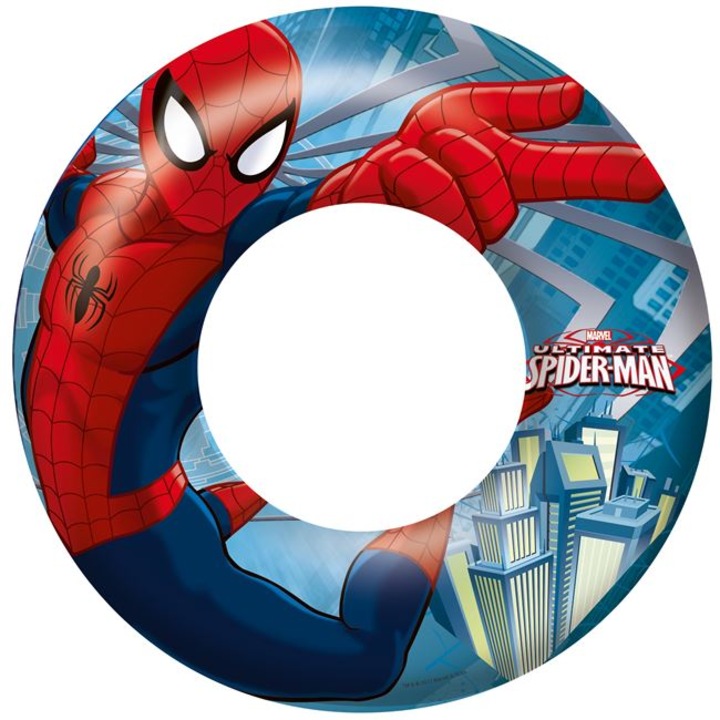 CARODIS Colac gonflabil pentru copii, model Spiderman, cu supapa de siguranta, varsta recomandata 3-6 ani