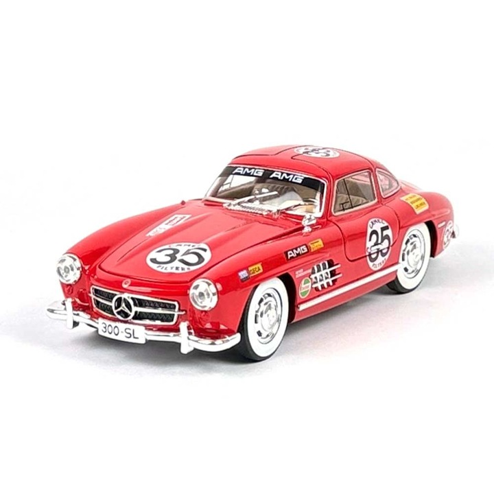 Метална кола Mercedes SL, Червен, 1:24, Без опаковка