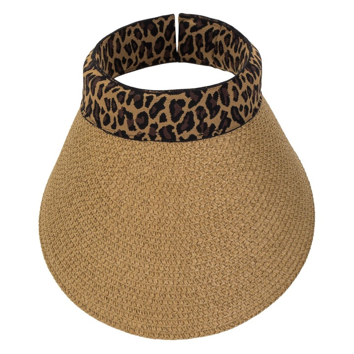 Sapca Vizor Bej cu Model Leopard pe Margine pentru Femei