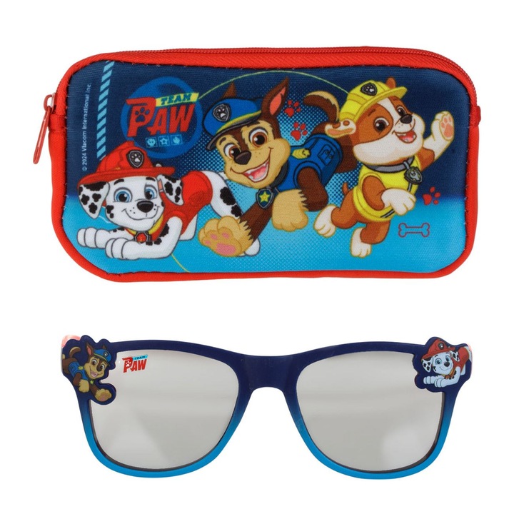 Paw Patrol Napszemüveg Szett Kék-Piros Kerettel & Tükörlencsékkel & Tokkal Gyermekeknek