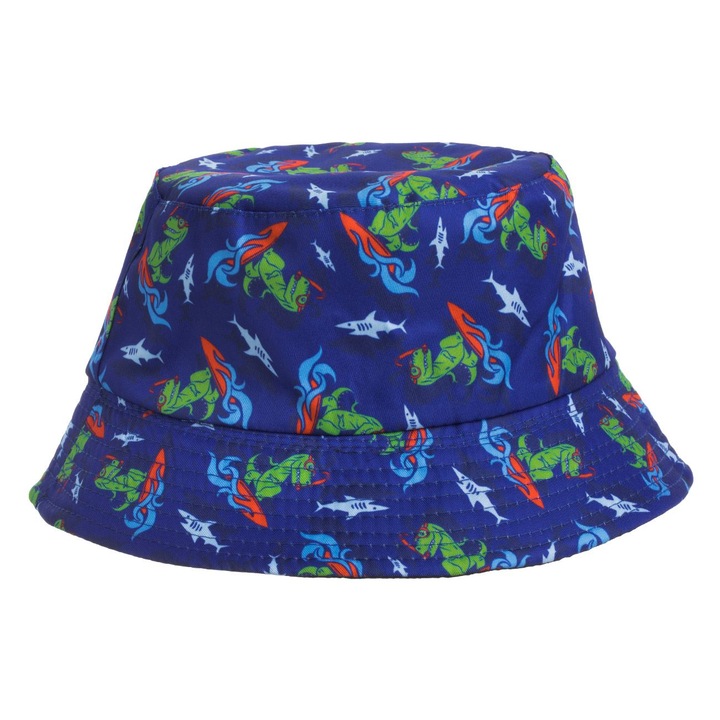 Синя шапка с динозавърска кофа за бебета