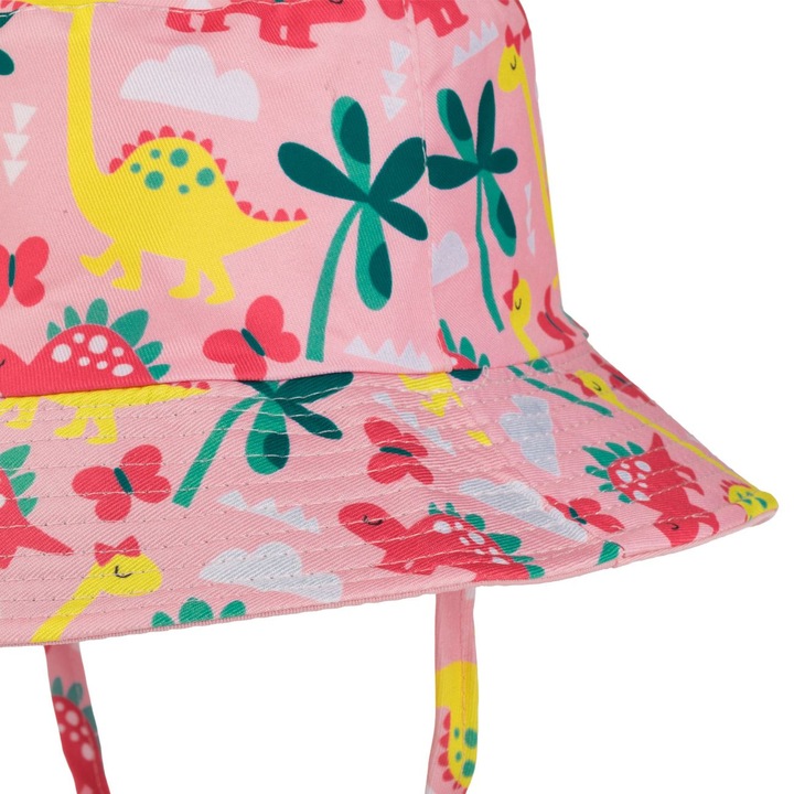 Розова шапка с динозавърска кофа за бебета