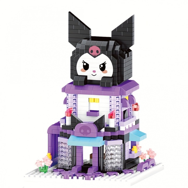 Kuromi - Gyönyörű varázslatos ház építőkészlet, 501 darabos, STEM oktatójátékok, ABS, irodai dekoráció, tökéletes ünnepi ajándék, 4 éveseknek 501