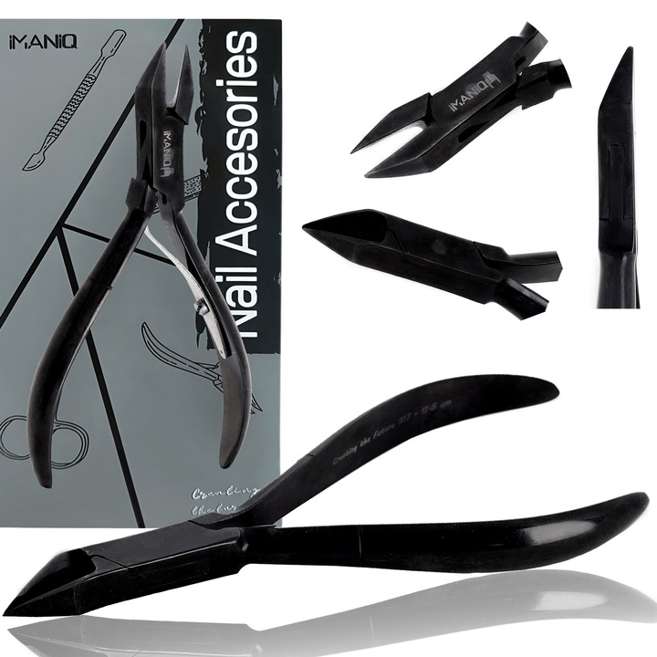 Cleste Imaniq pentru unghii groase, din otel chirurgical, cu lama dubla, 12cm