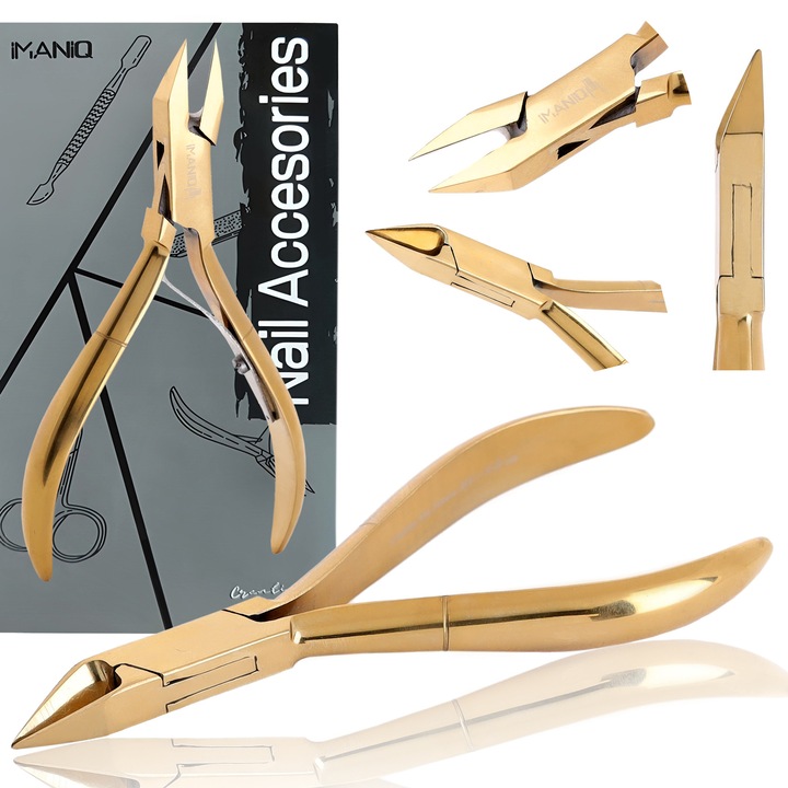 Cleste Imaniq pentru unghii groase, din otel chirurgical, cu lama dubla, 11cm